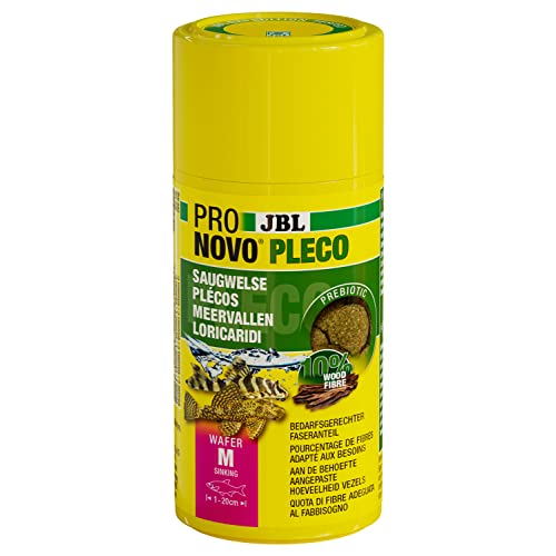 JBL PRONOVO PLECO WAFER, Futterwafer für Saugwelse von 1-20 cm, Fischfutter, Größe M, 100 ml von JBL