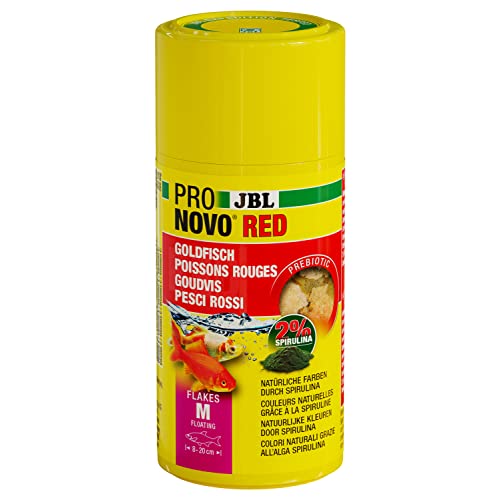 JBL PRONOVO RED FLAKES, Hauptfutter für Goldfische von 8-20 cm, Fischfutter-Flocken, Größe M, 100 ml von JBL