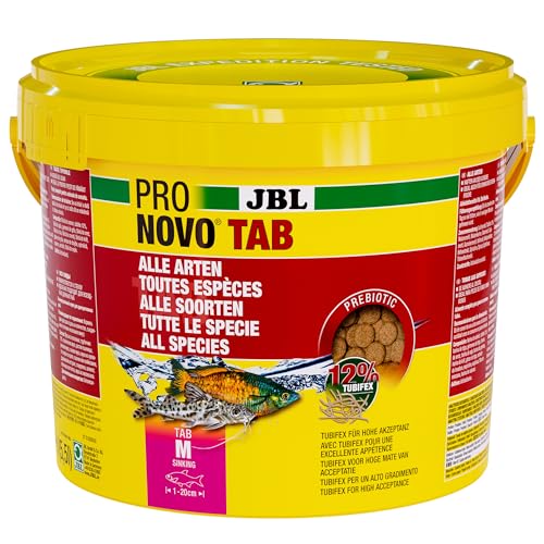 JBL PRONOVO TAB, Futter für alle Aquarienfische von 1-20 cm, Fischfutter-Tabletten, Größe M, 5,5 l von JBL