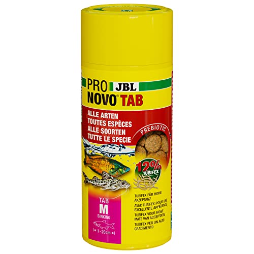 JBL PRONOVO TAB, Futter für alle Aquarienfische von 1-20 cm, Fischfutter-Tabletten, Größe M, 250 ml von JBL