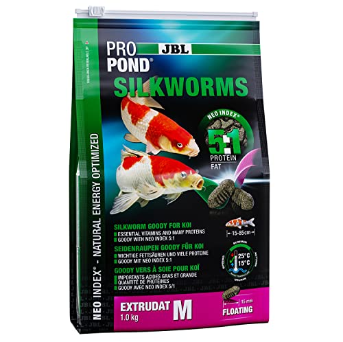 JBL Seidenraupen für Koi, Schwimmende Extrudate, Leckerbissen, ProPond Silkworms, 1,0 kg von JBL