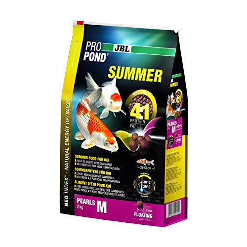 JBL Sommerfutter für Koi, Schwimmende Futterperlen, Saisonfutter, ProPond Summer, Größe M, 2,0 kg von JBL