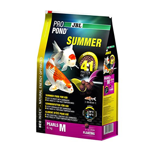 JBL Sommerfutter für Koi, Schwimmende Futterperlen, Saisonfutter, ProPond Summer, Größe M, 4,1 kg von JBL