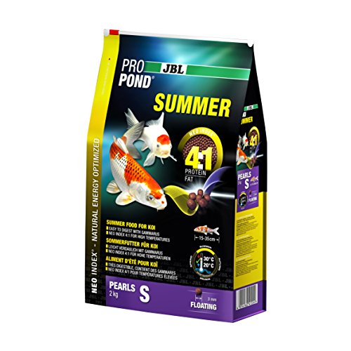 JBL Sommerfutter für Koi, Schwimmende Futterperlen, Saisonfutter, ProPond Summer, Größe S, 2,0 kg von JBL