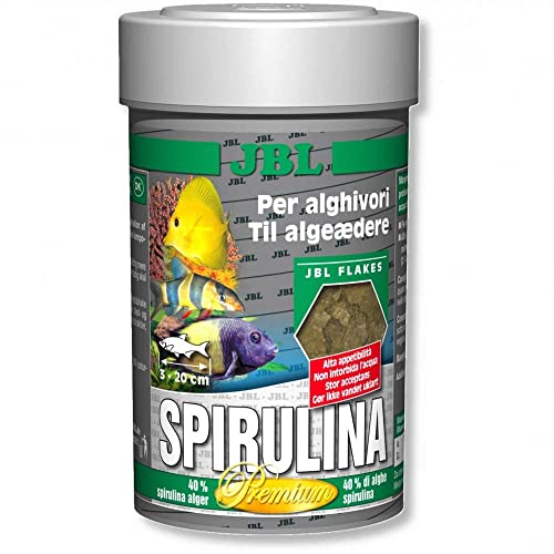 JBL Spirulina 30001 Premium Alleinfutter für algenfressende Aquarienfische, Flocken 250 ml von JBL