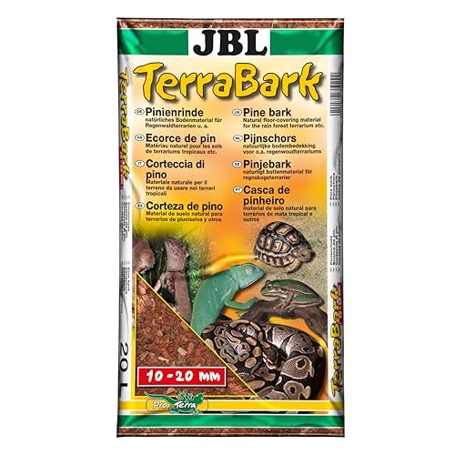 JBL TerraBark 71022 Bodensubstrat, für Wald und Regenwaldterrarien, Pinienrinde, 10 - 20 mm, 20 l von JBL