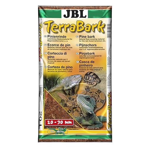 JBL TerraBark 71023 Bodensubstrat, für Wald und Regenwaldterrarien, Pinienrinde, 20 - 30 mm, 20 l von JBL