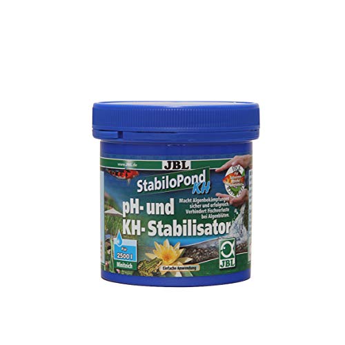 JBL pH- und KH-Stabilisator für Gartenteiche, Granulat für 2.500 l Teichwasser, StabiloPond KH, 250 g von JBL