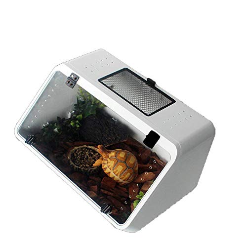 JBLDY Land Und Wasser L Amphibien Abgeschrägte Box Schildkröte Tank Brasilianische Schildkröte Schildkröte Hamster Käfig Skorpion Eidechse Spinne Reptil Haustier Terrarium,Weiß,Einheitsgröße von JBLDY