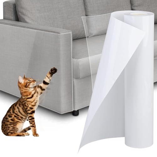 Kratzfolie Katzen Selbstklebend, Katzen Kratzschutz Folie(30cm x 5m), Kratzschutz Wand, Kratzschutzfolie, Selbstklebend Kratzschutzfolie Transparent, für Möbel Couch Sofa Wand Tür Schutz von JCAKES