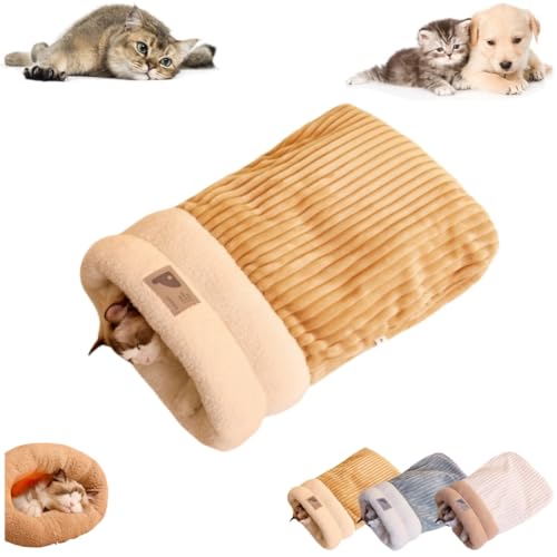 Katzenschlafsack für Indoor-Katzen, gemütlicher Winter-Katzenschlafsack, weicher Plüsch, selbstwärmend, Katzenbett, Höhle, flauschiger Katzentunnel, Katzentunnel, beruhigender Schlafsack für Katzen, von JCATPD