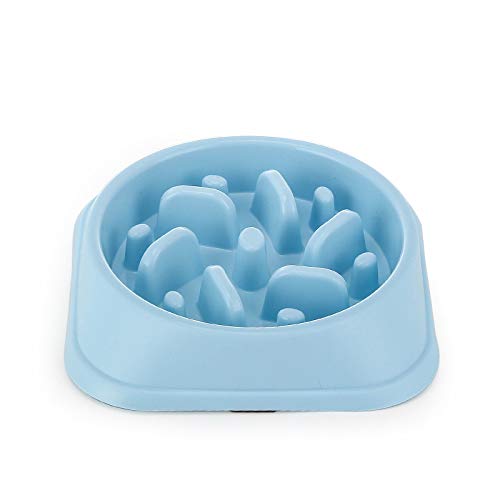 JDF Hundefutter, Napf für langsames Futter für Haustiere, Anti-Spill-Hundenapf, Anti-Choking-Napf für Haustiere, Anti-Choking-Napf mit Blähstopp für mittlere und große Hunde-Light Blue von JDF