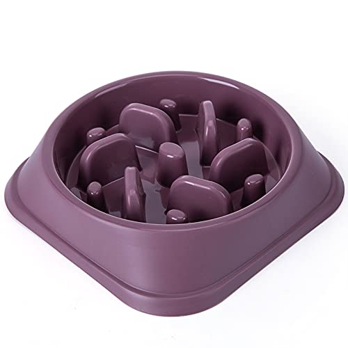 JDF Hundefutter, Napf für langsames Futter für Haustiere, Anti-Spill-Hundenapf, Anti-Choking-Napf für Haustiere, Anti-Choking-Napf mit Blähstopp für mittlere und große Hunde-Purple von JDF