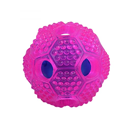 JDF Interaktives Hundespielzeug, Hundespielzeug Ball für kleine und mittelgroße Hunde, Futterspender für Langeweile, Puzzle Puppy Pals Tough Durable Rubber Pet Ball, Best Cleans Teeth Dog Balls -Pink von JDF