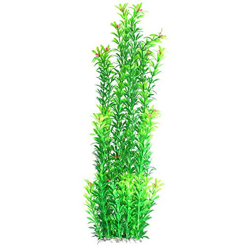 JDYW 52cm Künstliche Aquarium Wasserpflanzen Groß Künstliche Pflanzen Plastikpflanzen mit Blumen Aquariumpflanze Aquarium Dekoration 20.5 Zoll von JDYW