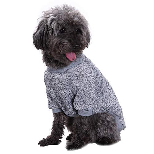 Fashion Focus On Pet Dog Clothes Knitwear Dog Sweater Soft Thickening Warm Pup Dogs Shirt Winter Puppy Sweater for Dogs (X-Large, Grey) von JECIKELON