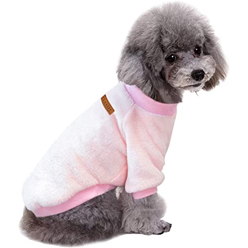 Jecikelon Haustier Hundekleidung Strickwaren Hundepullover Weich Verdickung Warm Welpe Hunde Shirt Winter Welpe Pullover für Hunde (Z01-Pink, X-Small) von JECIKELON