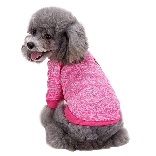 Jecikelon Hundekleidung, Hundepullover, weiche Welpenbekleidung, Winter, Welpenpullover, warmes Outfit für Hunde, Größe S, XXS, Katzenbekleidung (Größe XL, Rose) von JECIKELON