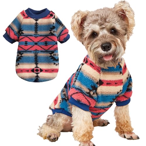 Jecikelon Warmer Hundepullover, bequem, Welpenbekleidung für kleine Hunde, weiches Winter-Outfit, Hunde- und Katzenbekleidung (Größe XS, Blau) von JECIKELON