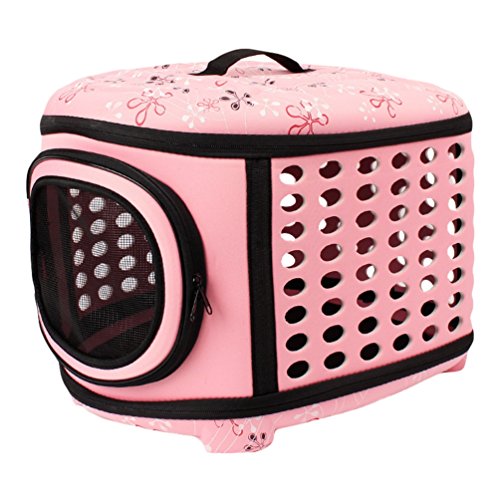 JEELINBORE Transporttasche Tragbar Faltbar Tragetasche für Tiere Hunde Katze Hundetasche (Rosa, L) von JEELINBORE