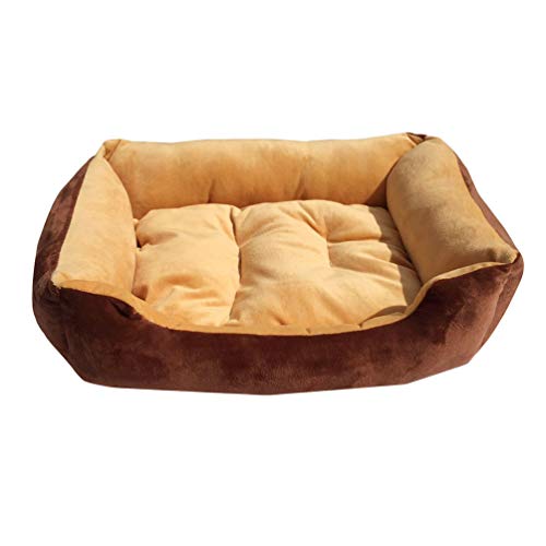 JEELINBORE Weich Waschbar Hundekorb Warm Katzenkorb Katzensofa Kissen Hundebett (Hellbraun, 2XL: 90 * 70cm) von JEELINBORE