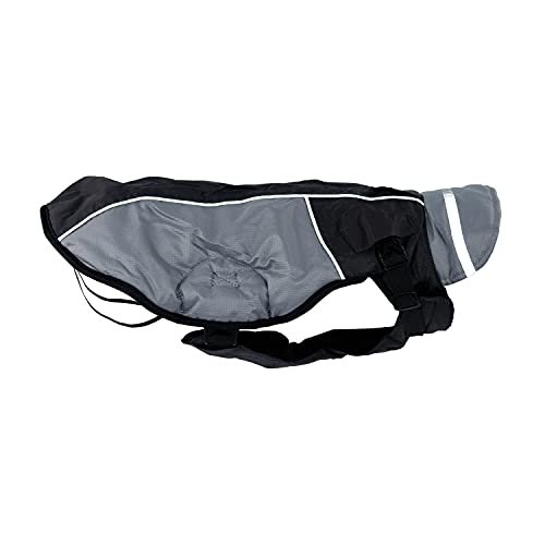 JEGGO High Heat, kälteabweisender Winter-Hundemantel, mit weichem Fleece-Innenfutter, Wasser- und Winddicht, optimale Passform, mit beidseitig zu öffnendem Reißverschluss (Asche/Grau, 38 cm) von JEGGO