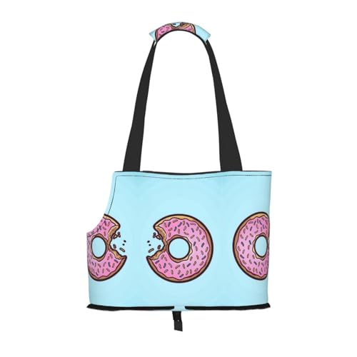 Hundetragetasche mit Donut-Aufdruck, für kleine Hunde, Katzen und Kaninchen von JEJEA