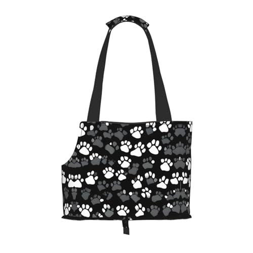 Hundetragetasche mit Pfotenabdruck, für kleine Hunde, Katzen und Kaninchen, Schwarz / Weiß Hundetragetasche mit Pfotenabdruck, für kleine Hunde, Katzen und Kaninchen, Schwarz / Weiß von JEJEA