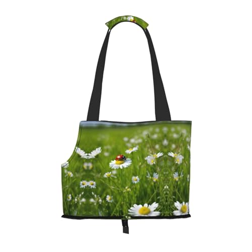 Ladybug Tragetasche mit Gänseblümchen-Aufdruck, für kleine Hunde, Katzen und Kaninchen von JEJEA