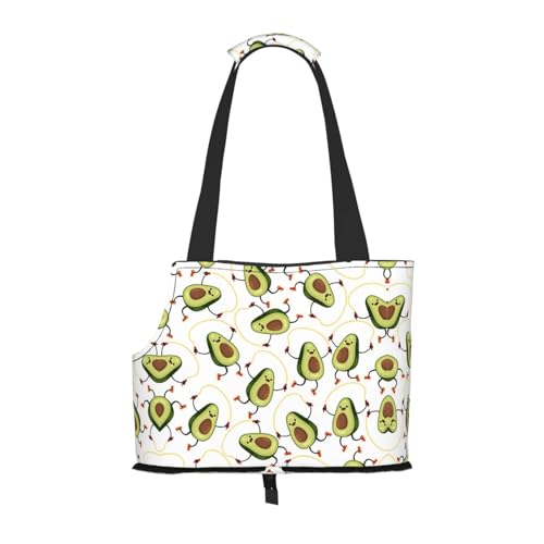 Lustige Tragetasche mit Cartoon-Avocado-Druck, für kleine Hunde, Katzen und Kaninchen von JEJEA