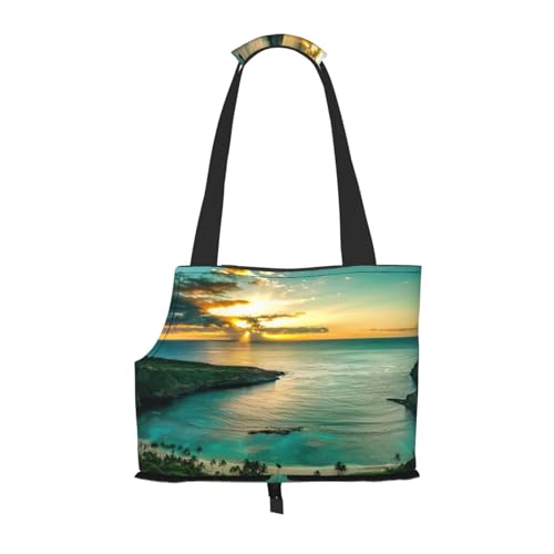 Sunrise Over Hanauma Bay Oahu Hawaii Print Puppy Carrier Dog Walking Bags Pets Dogs Carrier Bag for Small Dogs and Cat and Rabbit von JEJEA