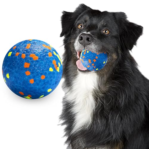 JEROCK Hundebälle, unzerstörbarer Hundespielzeugball für aggressive Kauer, langlebiger, hochelastischer, interaktiver Ball zum Trainieren von Fangen und Apportieren, für große, mittelgroße und kleine von JEROCK