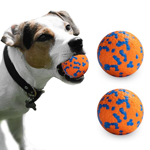 JEROCK Hundebälle, unzerstörbarer Hundespielzeugball für aggressive Kauer, langlebiger, hochelastischer interaktiver Ball zum Trainieren von Fangen und Apportieren, für große, mittelgroße und kleine von JEROCK