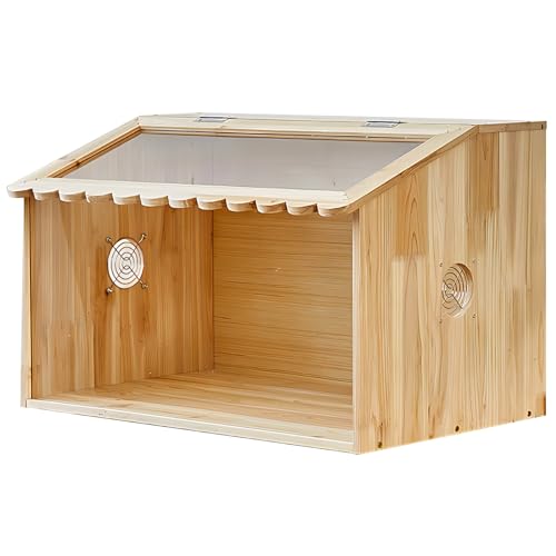 Großer Käfig Für Haustiere, Hamsterkäfig Und Lebensraum-Spielplatz, Mit Zu Öffnender Oberseite, Bissfester Hamsterkäfig Aus Acryl, Kompletter Satz Zubehör Für Zuchtkäfig(A,60cm) von JETXYHUB