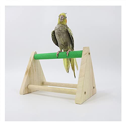 Vogelkäfige Vogel Holzplattform Naturholzständer Spielspielzeug Schaukel AST Käfig Zubehör für Ziervögel Sittich Training (Dreieck) Vogelkäfig Dekor von JEVHLYKW