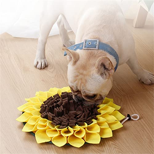 JEYANG Schnüffelmatte für Haustiere, Nase, Geruchstraining, Schnüffelkissen, waschbar, Langsamer Fressnapf, Futterspender, Stressabbau, Sonnenblumen-Puzzle,1* von JEYANG