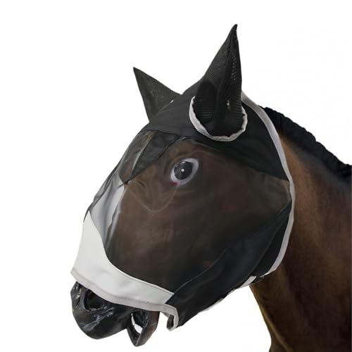 Schutzmaske For Pferde, Feinmaschige, Atmungsaktive Anti-Fliegen-Augenmaske For Pferde, Kopfbedeckung For Pferdefliegenmaske Atmungsaktives Netzgewebe For Schutz Vor Ultravioletten Fliegenden Insekten von JFBHSD
