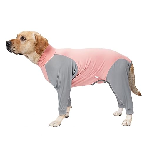 Hochelastischer, Bequemer Und Praktischer Haustier-Bodysuit Für Hunde Und Katzen Nach Der Operation, Anti-Leck-Anzug Für Haustiere, Genesungsanzug Für Hunde, Alternative E-Halsband Und Kegel,Rosa von JFERDX