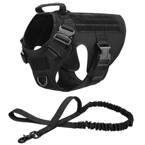 K9 Deutscher Schäferhund, Golden Retriever, Militärisches Taktisches Geschirr, Weste, Outdoor-Training, Camping, Jagd, Hundegeschirr Und Leine, Set Aus Robustem Nylon-Hundegeschirr,C,S (unte von JFERDX