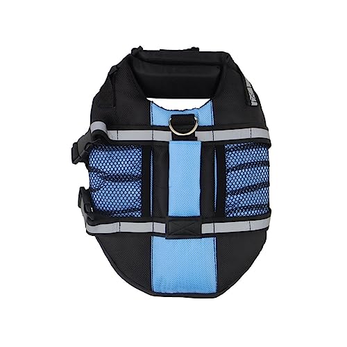 Mesh Atmungsaktive Haustier-Badebekleidung, Sommer-Hunde-Badebekleidung, Mantelweste, Outdoor-Mode, Reflektierende Hunde-Schwimmweste, Kleidung, Strand, Pool, Bequeme Haustier-Badebekleidung,Blau,M von JFERDX