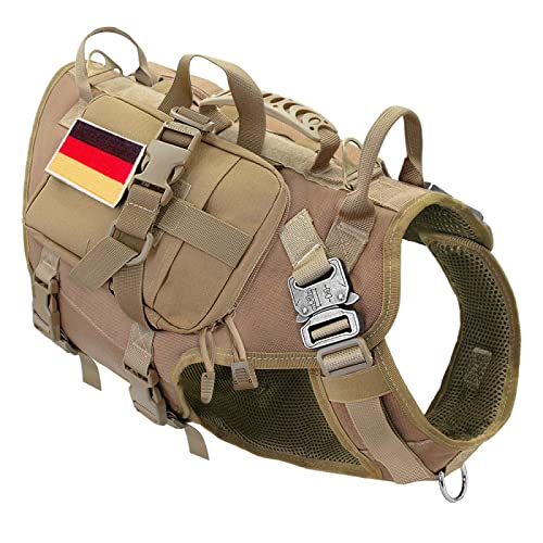 Militärisches Taktisches Hundegeschirr, Kein Ziehen, Haustiergeschirr, Weste, Outdoor, Hundetraining, Camping, Jagdgeschirr, Verstellbares, Langlebiges Nylon-Hundegeschirr,C,L-Brustumfang 67 von JFERDX