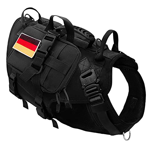 Militärisches Taktisches Hundegeschirr, Kein Ziehen, Haustiergeschirr, Weste, Outdoor, Hundetraining, Camping, Jagdgeschirr, Verstellbares, Langlebiges Nylon-Hundegeschirr,G,L-Brustumfang 67 von JFERDX