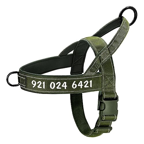 Militärisches Taktisches Hundegeschirr Für Den Außenbereich, Personalisierbar, Strapazierfähiges Nylon-Hundegeschirr, Reflektierende Hundegeschirr-Weste, Maßgeschneiderte Trainingsgeschirr-W von JFERDX