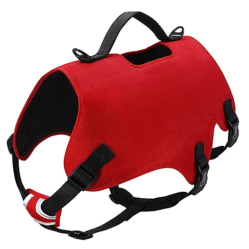 Outdoor Reflektierendes Hundegeschirr Weste Mesh Nylon Hundegeschirr Verstellbares Hundegeschirr Deutscher Schäferhund Dobermann Training Camping Jagdgeschirr,Rot,XL von JFERDX