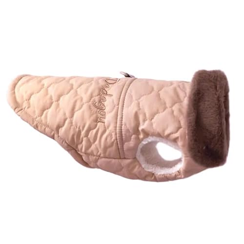 Outdoor wasserdichte Pelzkragen-Hundejacke, Herbst Und Winter, Warme Fleece-Hundejacke, Kleidung, Kleine Und Mittelgroße Hundejacke, Haustierweste, Chihuahua-Yorkie-Mantel, Mops-Kleidung,A,L von JFERDX