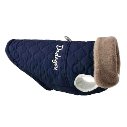 Outdoor wasserdichte Pelzkragen-Hundejacke, Herbst Und Winter, Warme Fleece-Hundejacke, Kleidung, Kleine Und Mittelgroße Hundejacke, Haustierweste, Chihuahua-Yorkie-Mantel, Mops-Kleidung,Bla von JFERDX