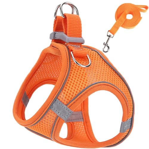 Reflektierendes, Atmungsaktives Hundegeschirr Für Den Außenbereich, Robustes Nylon-Hundegeschirr Und Leine-Set, Verstellbar, Bequem, Welpengeschirr, Outdoor-Reisetraining, Hundegeschirr,Oran von JFERDX