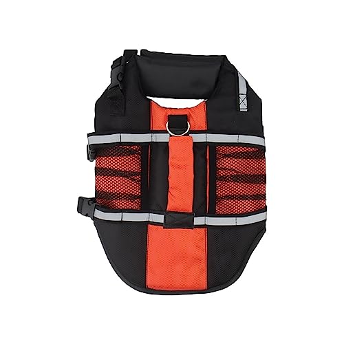 Strand Pool Bequemer Haustier-Badeanzug Mesh Atmungsaktive Haustier-Badebekleidung Sommer-Hunde-Badeanzug-Mantelweste Outdoor-Mode Reflektierende Hundeschwimmweste-Kleidung,Orange,XS von JFERDX