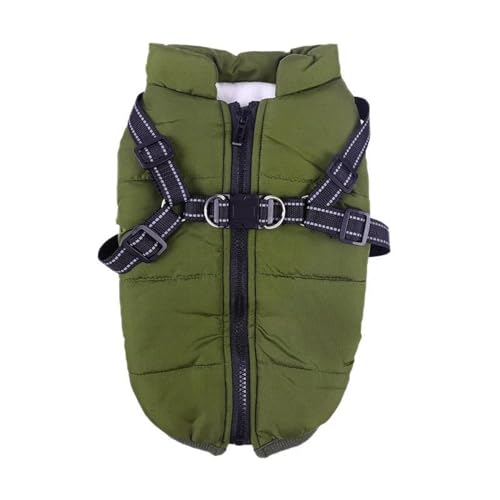 Warme Winter-Hundejacke, Kleidung Für Kleine Und Mittelgroße Hunde, Warme Fleece-Kleidung, Oberbekleidung, Wind- Und wasserdichte Outdoor-Jacke Mit Geschirr, Chihuahua-Mops-Labrador-Kleidung von JFERDX