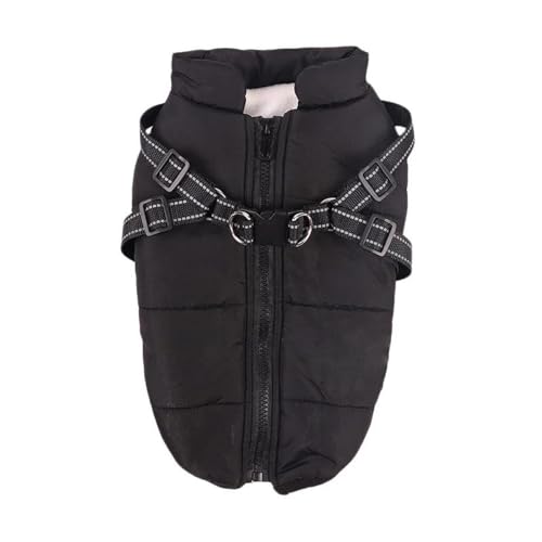 Warme Winter-Hundejacke, Kleidung Für Kleine Und Mittelgroße Hunde, Warme Fleece-Kleidung, Oberbekleidung, Wind- Und wasserdichte Outdoor-Jacke Mit Geschirr, Chihuahua-Mops-Labrador-Kleidung von JFERDX